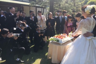 BSジャパン「結婚式、挙げてみませんか？」取材の様子　「お庭の国宝　栗林公園　讃岐迎賓館（商工奨励館）」での披露宴