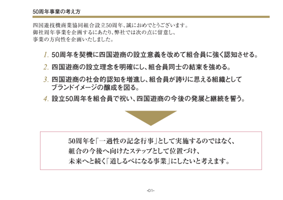 創立50周年事業の考え方