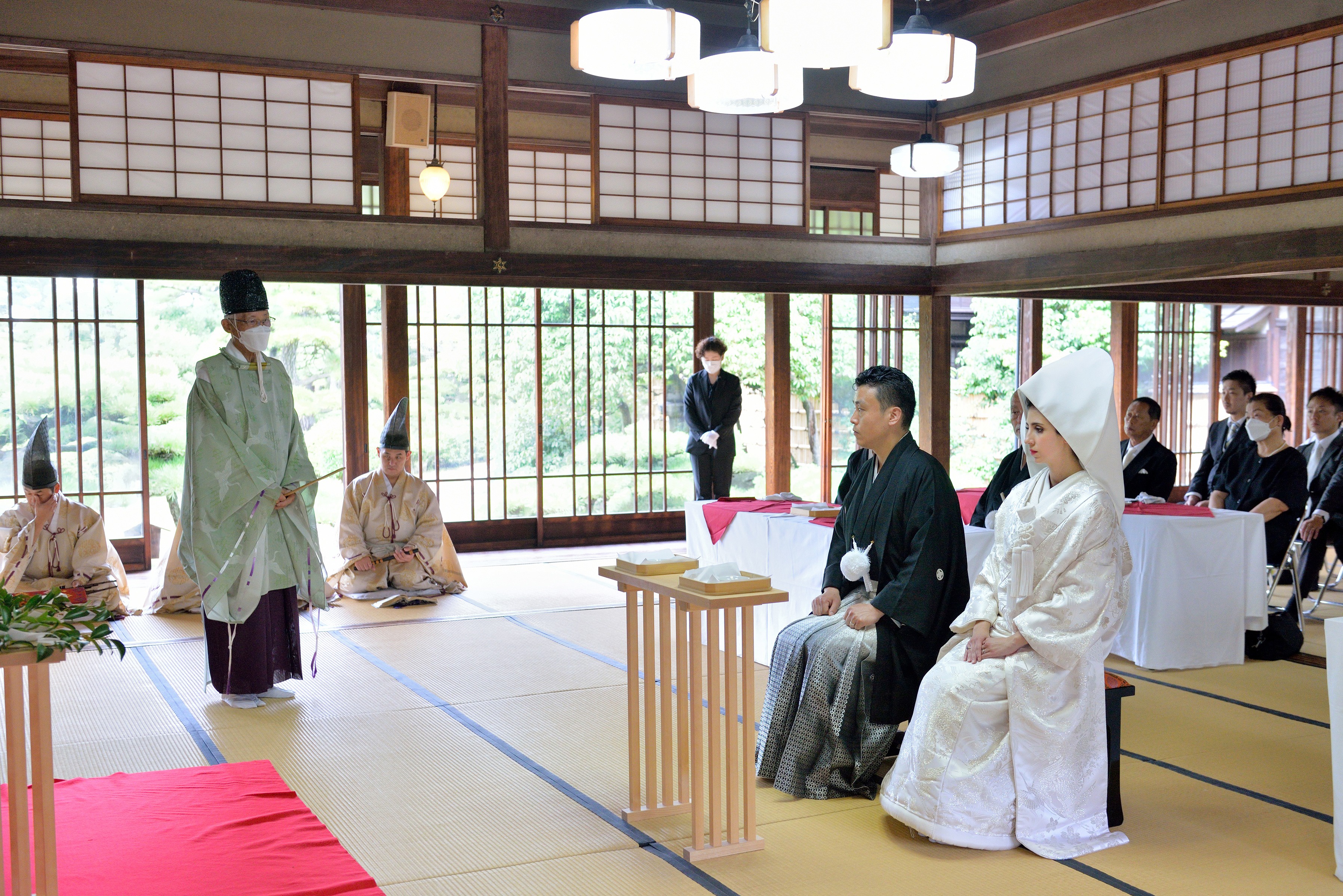 「ふるさとウエディング」玉藻公園での神前式。 斎主挨拶