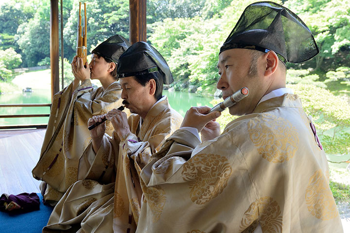 栗林公園　神前式を優美に演出する雅楽の生演奏や神楽舞